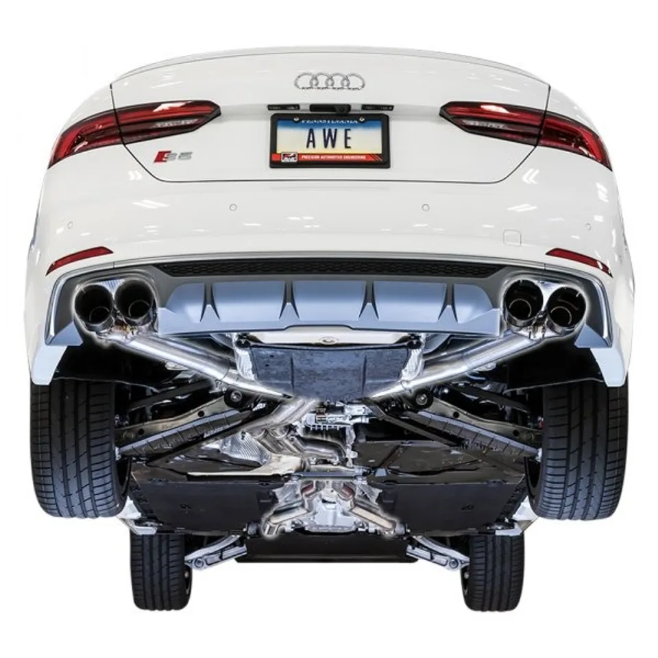 AWE Tuning 18-21 Audi B9 S5 Sportback 3.0T Track Exhaust (Res. for Perf. DP) 102mm - Diamond Blk Tips 3015-43134 3 of 4