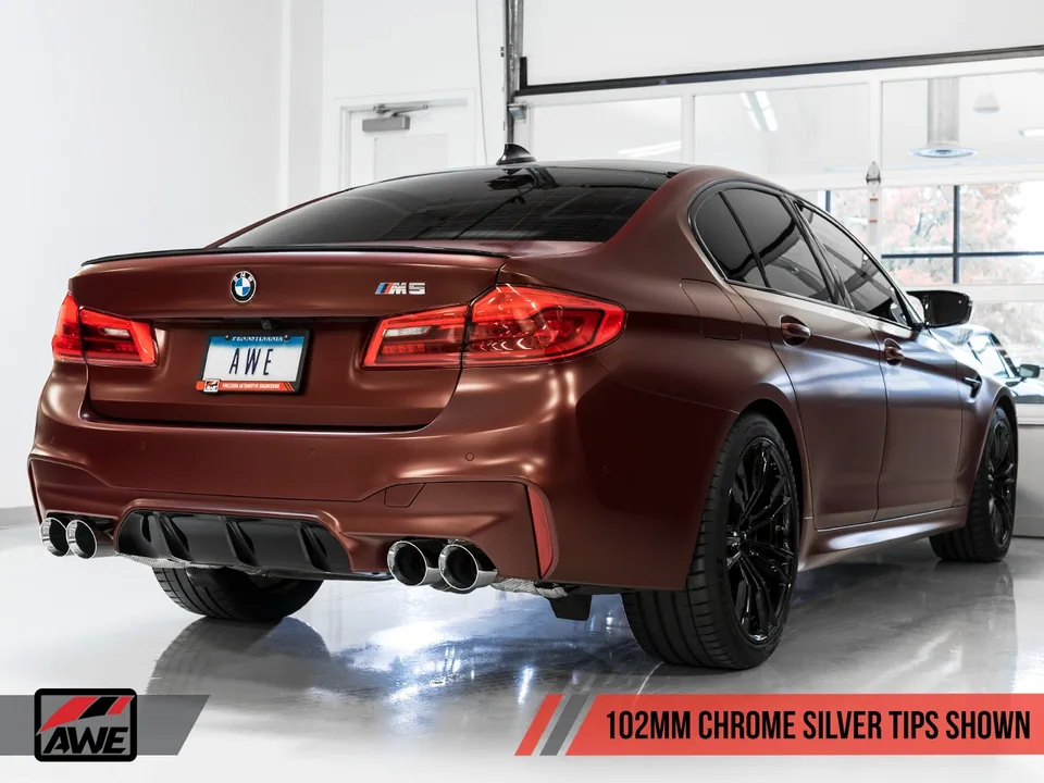 AWE Tuning 18-21 BMW M5 (F90) 4.4T AWD Cat-back Exhaust - Track Edition (Chrome Silver Tips) 3020-42070 3 of 3