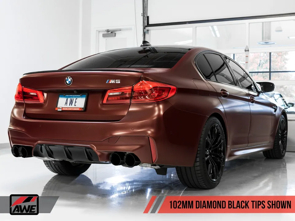 AWE Tuning 18-21 BMW M5 (F90) 4.4T AWD Cat-back Exhaust - Track Edition (Diamond Black Tips) 3020-43078 2 of 3