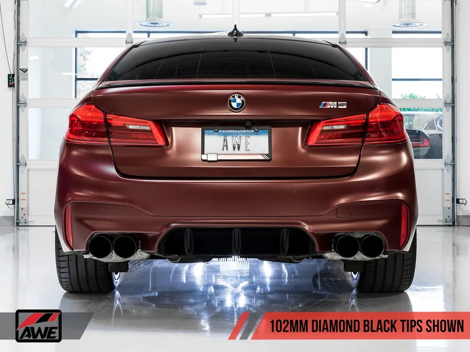 AWE Tuning 18-21 BMW M5 (F90) 4.4T AWD Cat-back Exhaust - Track Edition (Diamond Black Tips) 3020-43078 3 of 3