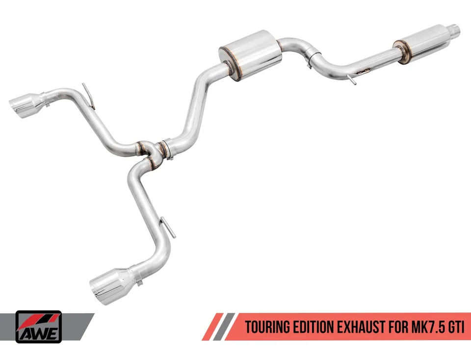 AWE Tuning 18-21 Volkswagen GTI MK7.5 2.0T Touring Edition Exhaust w/Chrome Silver Tips 102mm 3015-32096 1 of 6