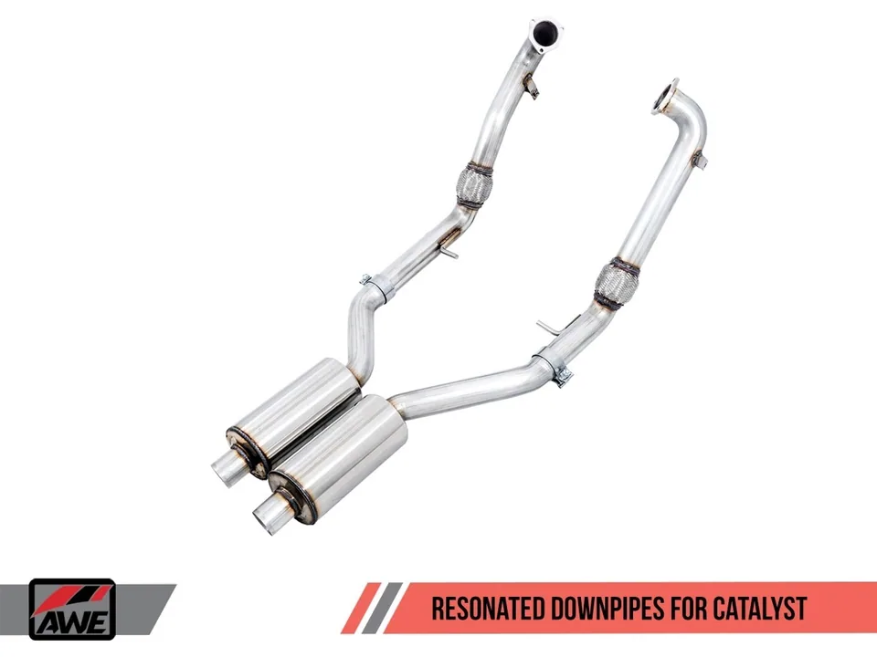 AWE Tuning 18-22 Audi B9 S5 Sportback Resonated SwitchPath Exhaust - Black Tips (90mm) 3025-43062 3 of 6