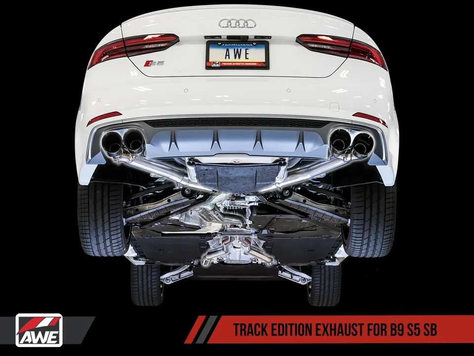 AWE Tuning 18-22 Audi B9 S5 Sportback Track Edition Exhaust - Non-Resonated (Silver 90mm Tips) 3010-42066 5 of 5