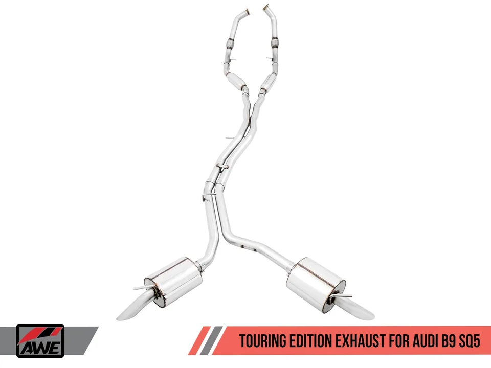 AWE Tuning 18-22 Audi B9 SQ5 Non-Resonated Touring Edition Cat-Back Exhaust - No Tips (Turn Downs) 3020-31022 2 of 6