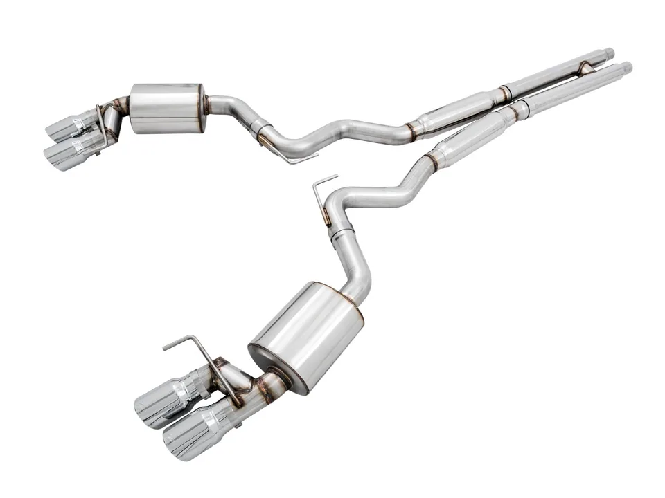 AWE Tuning 18-22 Ford Mustang GT (S550) Cat-back Exhaust - Touring Edition (Quad Chrome Silver Tips) 3015-42102 1 of 6
