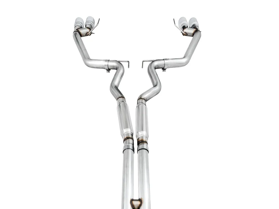 AWE Tuning 18-22 Ford Mustang GT (S550) Cat-back Exhaust - Track Edition (Quad Chrome Silver Tips) 3020-42064 2 of 5