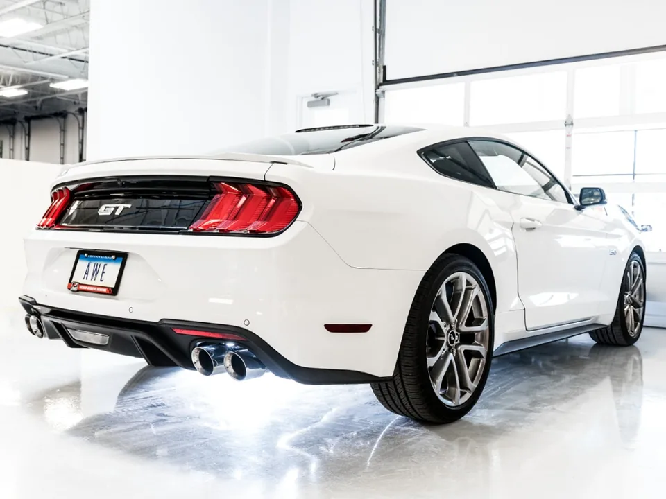 AWE Tuning 18-22 Ford Mustang GT (S550) Cat-back Exhaust - Track Edition (Quad Chrome Silver Tips) 3020-42064 5 of 5