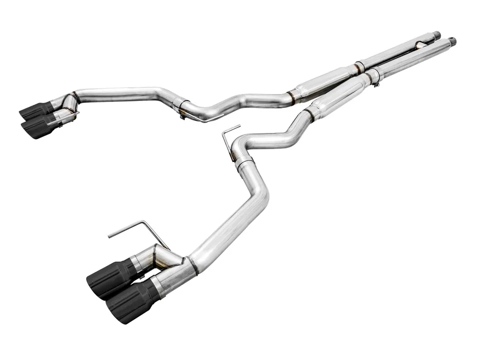 AWE Tuning 18-22 Ford Mustang GT (S550) Cat-back Exhaust - Track Edition (Quad Diamond Black Tips) 3020-43072 1 of 5