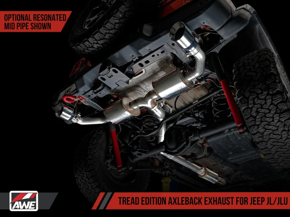 AWE Tuning 18-22 Jeep Wrangler JL/JLU Tread Edition Axle-Back Dual Exhaust - Chrome Silver Tips 3015-32001 2 of 6