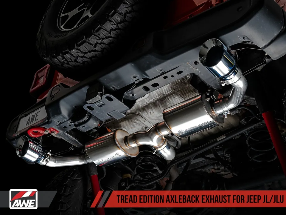 AWE Tuning 18-22 Jeep Wrangler JL/JLU Tread Edition Axle-Back Dual Exhaust - Chrome Silver Tips 3015-32001 3 of 6