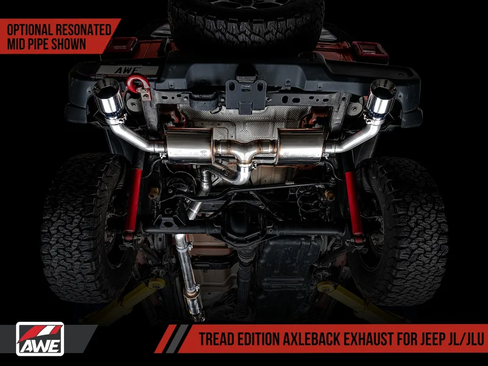 AWE Tuning 18-22 Jeep Wrangler JL/JLU Tread Edition Axle-Back Dual Exhaust - Chrome Silver Tips 3015-32001 4 of 6