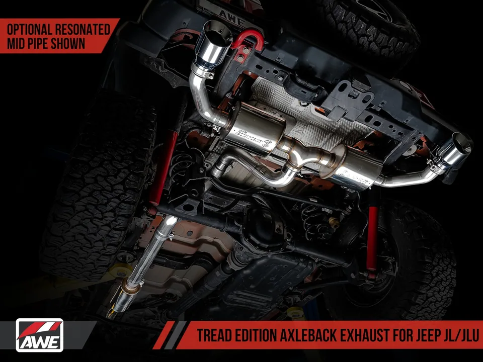AWE Tuning 18-22 Jeep Wrangler JL/JLU Tread Edition Axle-Back Dual Exhaust - Chrome Silver Tips 3015-32001 5 of 6