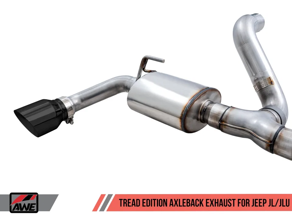 AWE Tuning 18-22 Jeep Wrangler JL/JLU Tread Edition Axle-Back Dual Exhaust - Diamond Black Tips 3015-33001 4 of 6