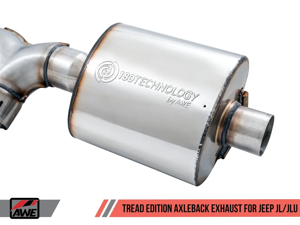 AWE Tuning 18-22 Jeep Wrangler JL/JLU Tread Edition Axle-Back Dual Exhaust - Diamond Black Tips 3015-33001 5 of 6