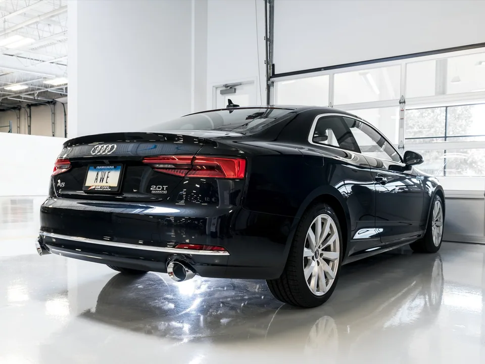 AWE Tuning 18 Audi B9 A5 Touring Edition Exhaust Dual Outlet - Chrome Silver Tips (Includes DP) 3015-32090 5 of 6