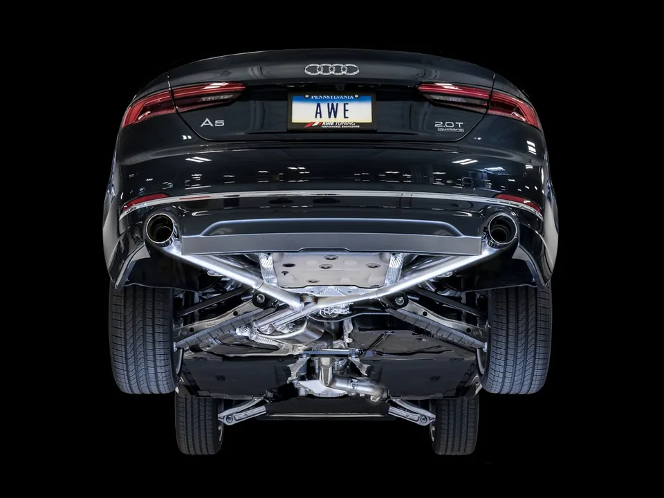 AWE Tuning 18 Audi B9 A5 Track Edition Exhaust Dual Outlet - Chrome Silver Tips (Includes DP) 3020-32032 4 of 6