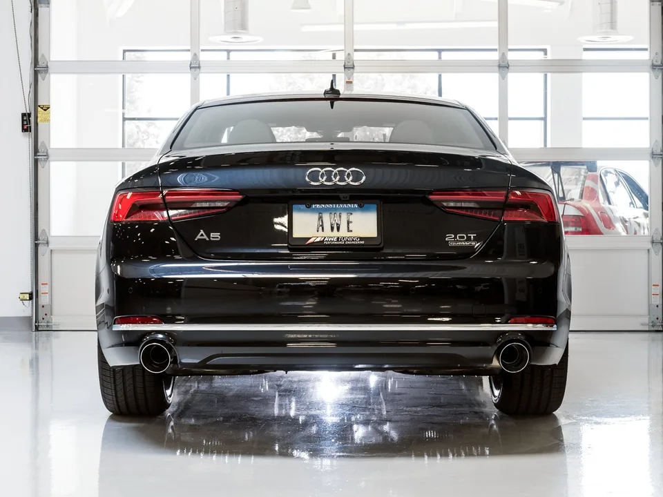 AWE Tuning 18 Audi B9 A5 Track Edition Exhaust Dual Outlet - Chrome Silver Tips (Includes DP) 3020-32032 5 of 6