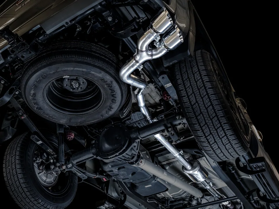 AWE Tuning 19-22 4th Gen GM 1500 5.3L 0FG Catback Dual Side Exit (Flat Bumper) - Chrome Tips 3015-22207 6 of 6