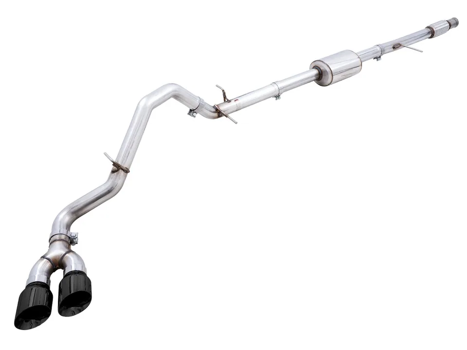 AWE Tuning 19-22 4th Gen GM 1500 5.3L 0FG Catback Dual Side Exit (Flat Bumper) - Diamond Black Tips 3015-23208 1 of 6
