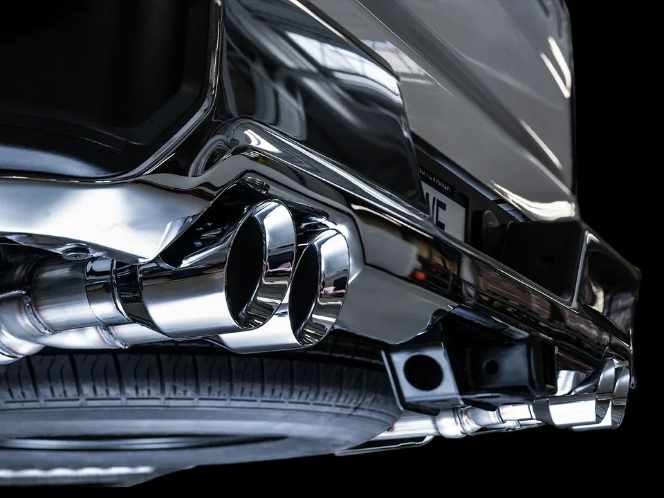 AWE Tuning 19-22 4th Gen GM 1500 5.3L 0FG Catback Split Rear Exit (w/ Bumper Cutouts) - Quad Diamond Black Tips 3015-43202 5 of 6