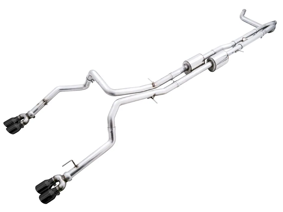 AWE Tuning 19-22 4th Gen GM 1500 6.2L 0FG Catback Split Rear Exit (w/ Bumper Cutouts) - Quad Diamond Tips 3015-43204 1 of 6