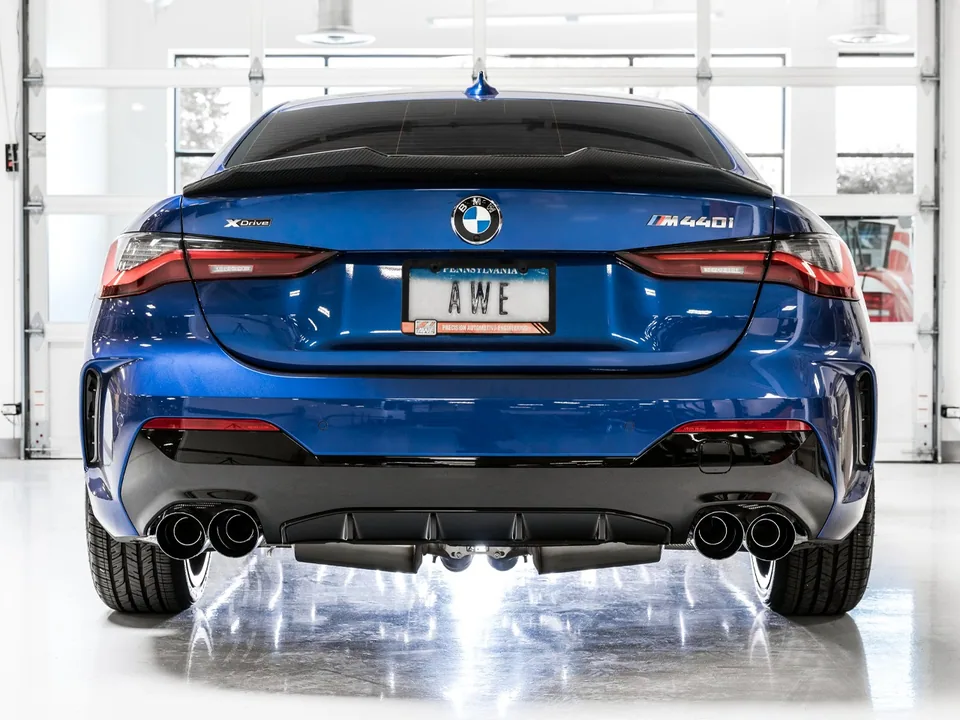 AWE Tuning 19-22 BMW M340i (G20) Non-Resonated Touring Edition Exhaust - Quad Diamond Black Tips 3015-43156 6 of 6