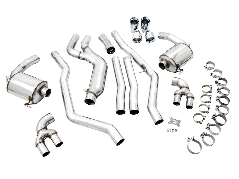 AWE Tuning 19-22 BMW M340i (G20) Resonated Touring Edition Exhaust - Quad Chrome Silver Tips 3015-42150 2 of 6