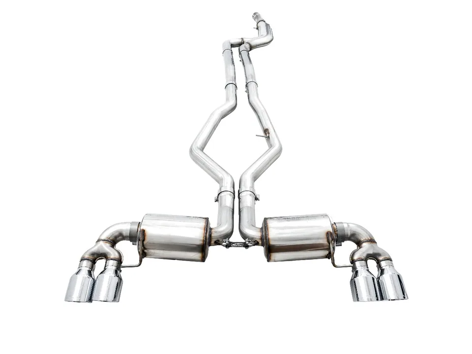 AWE Tuning 19-22 BMW M340i (G20) Resonated Touring Edition Exhaust - Quad Diamond Black Tips 3015-43158 2 of 6