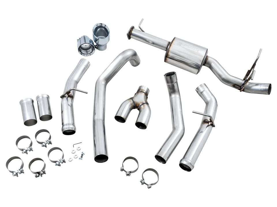 AWE Tuning 19-22 RAM 1500 5.7L (w/Cutouts) 0FG Dual Rear Exit Cat-Back Exhaust - Chrome Silver Tips 3015-32005 4 of 6