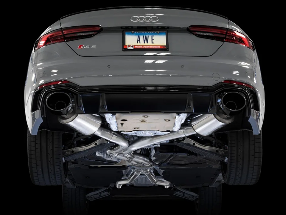 AWE Tuning 19 Audi B9 RS 5 Sportback Touring Edition Exhaust-Resonated- Diamond Black RS Style Tips 3015-33118 6 of 6
