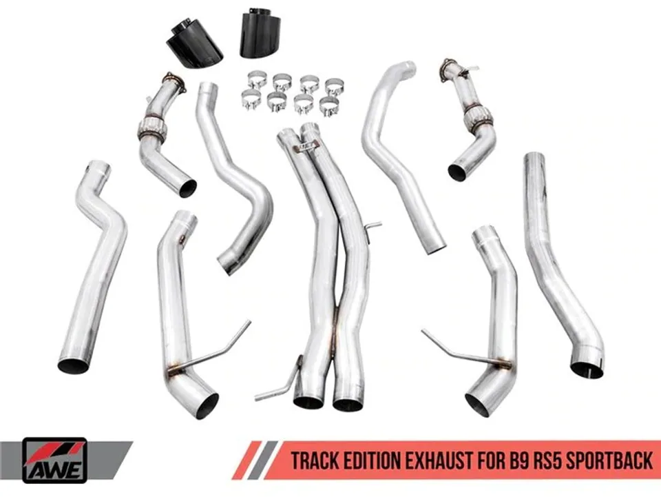 AWE Tuning 19 Audi B9 RS5 Sportback Track Edition Exhaust- Non Resonated - Diamond Black RS-Style Tips 3020-33060 1 of 1