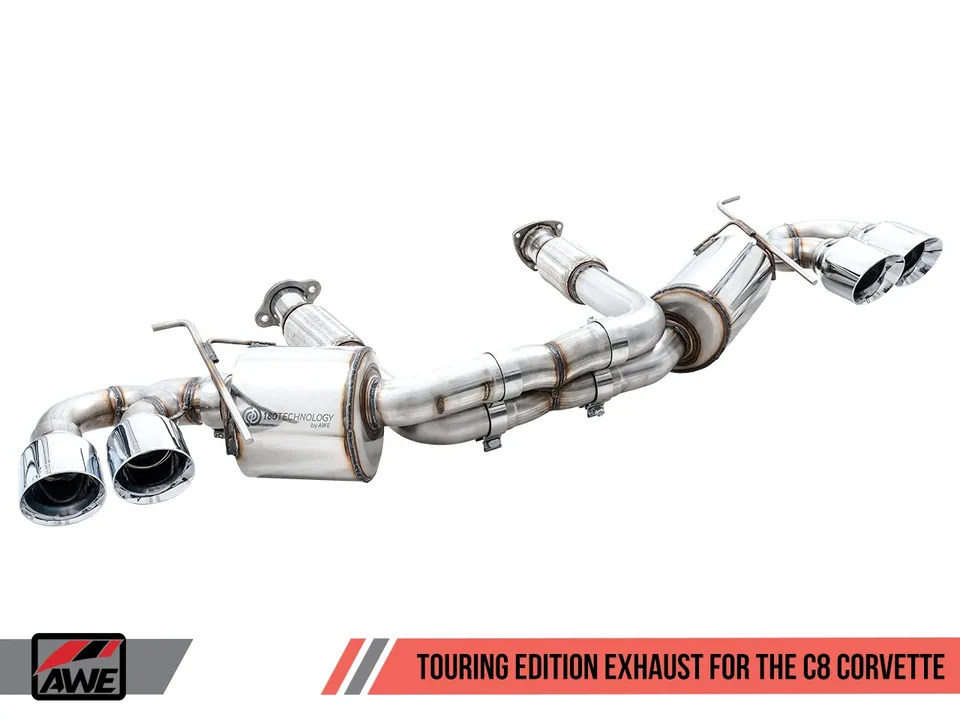 AWE Tuning 20-22 Chevrolet Corvette (C8) Touring Edition Exhaust - Quad Diamond Black Tips 3015-43159 2 of 6