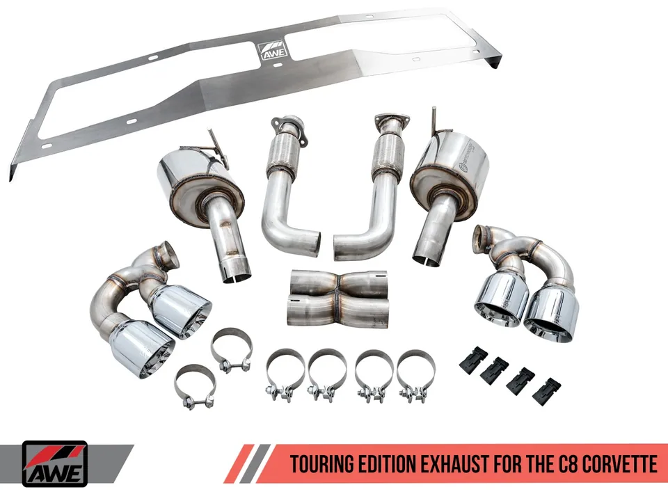 AWE Tuning 20-22 Chevrolet Corvette (C8) Touring Edition Exhaust - Quad Diamond Black Tips 3015-43159 5 of 6