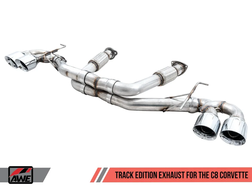 AWE Tuning 20-22 Chevrolet Corvette (C8) Track Edition Exhaust - Quad Diamond Black Tips 3020-43086 3 of 6