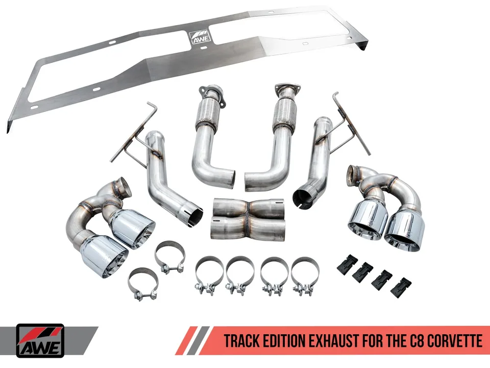 AWE Tuning 20-22 Chevrolet Corvette (C8) Track Edition Exhaust - Quad Diamond Black Tips 3020-43086 5 of 6