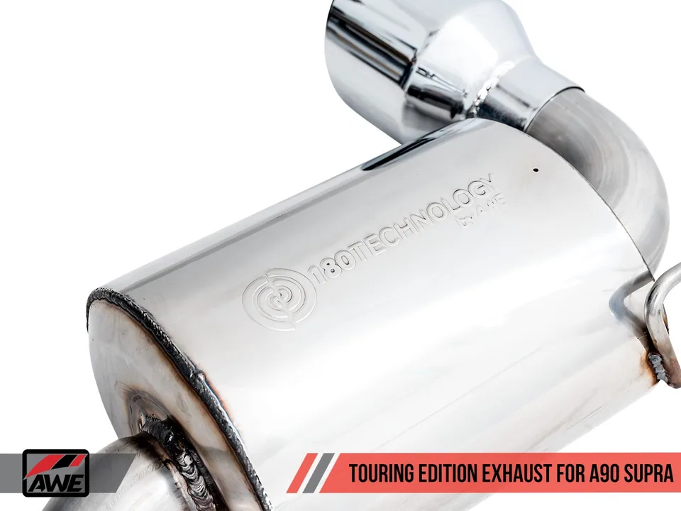 AWE 20-22 Toyota Supra A90 Resonated Touring Edition Exhaust - 5in Chrome Silver Tips 3015-32118 6 of 6
