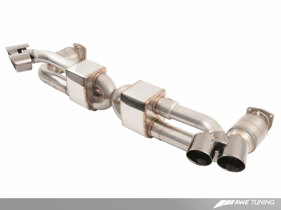 AWE Tuning Porsche 991.1 Turbo Performance Exhaust and High-Flow Cats - For OE Tips 3015-41000 2 of 6