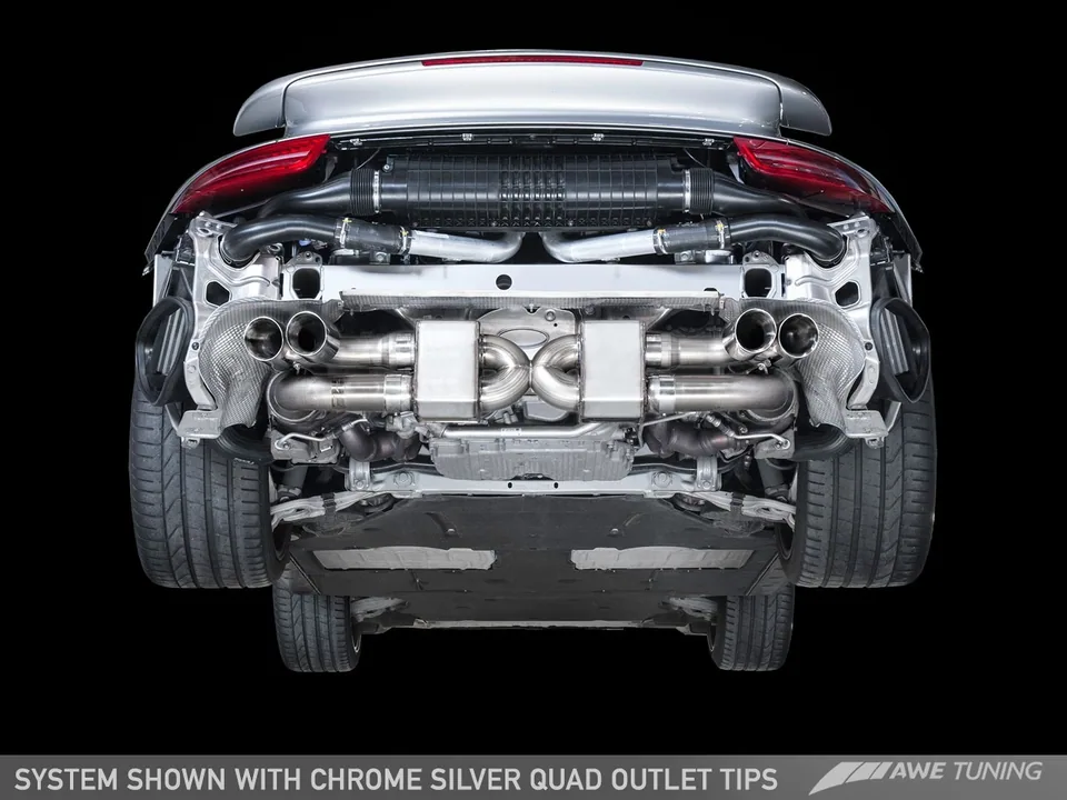 AWE Tuning Porsche 991.1 Turbo Performance Exhaust and High-Flow Cats - For OE Tips 3015-41000 3 of 6