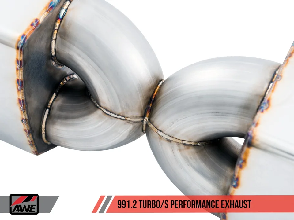 AWE Tuning Porsche 991.2 Turbo Performance Exhaust and High-Flow Cat Sections - For OE Tips 3015-41002 2 of 6