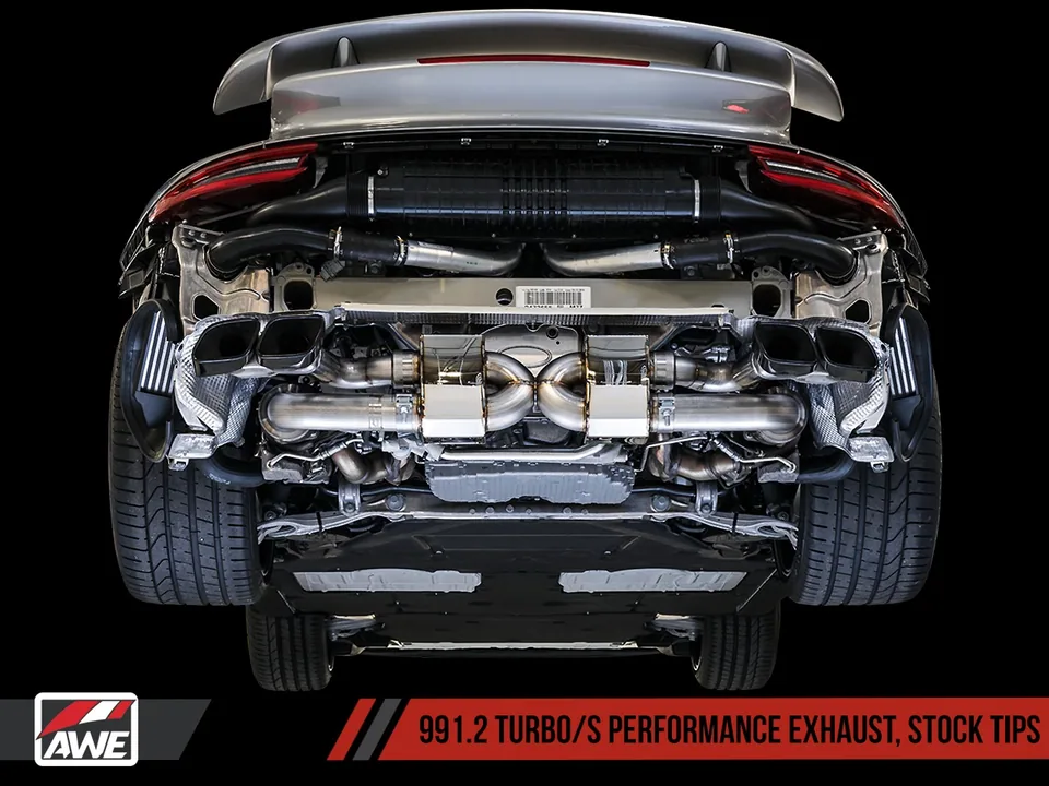 AWE Tuning Porsche 991.2 Turbo Performance Exhaust and High-Flow Cat Sections - For OE Tips 3015-41002 5 of 6