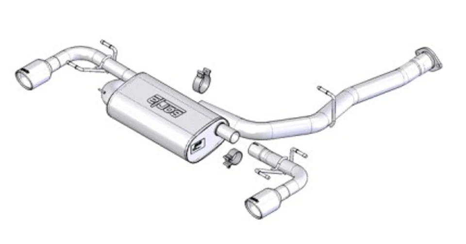 Borla 03-09 Mazda RX-8 1.3L Single Round Rolled Angle-Cut Cat-Back Exhaust 1014015 1 of 1
