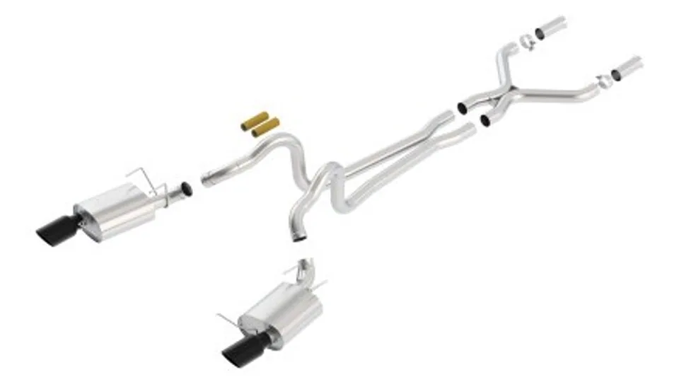 Borla 13-14 Mustang GT/Boss 302 5.0L V8 RWD Single Split Rear Exit ATAK Black Chrome CB Exhaust 140516BC 1 of 1