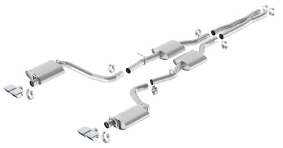 Borla 15-16 Dodge Challenger R/T 5.7L Dual Rectangle Angle Cut Dual Split Rear Exit S-Type Exhaust 140627 1 of 1