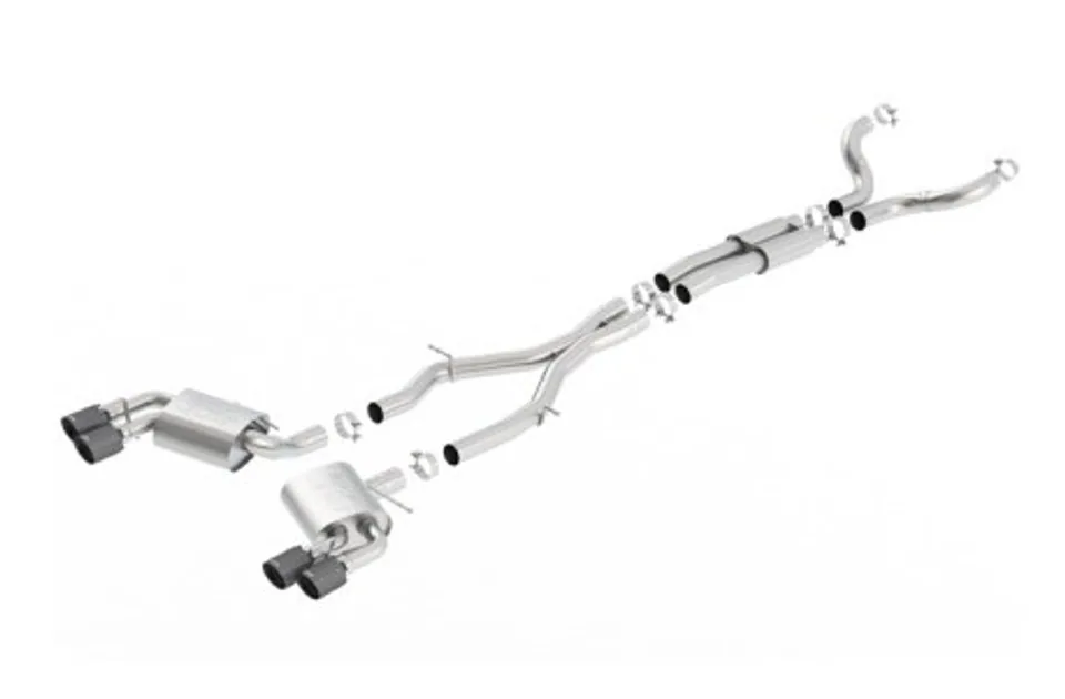 Borla 16-17 Chevy Camaro 6.2L 4in Dual CF Tips w/Black Core Dual Split Exit ATAK Catback Exhaust 140688CFBA 1 of 1