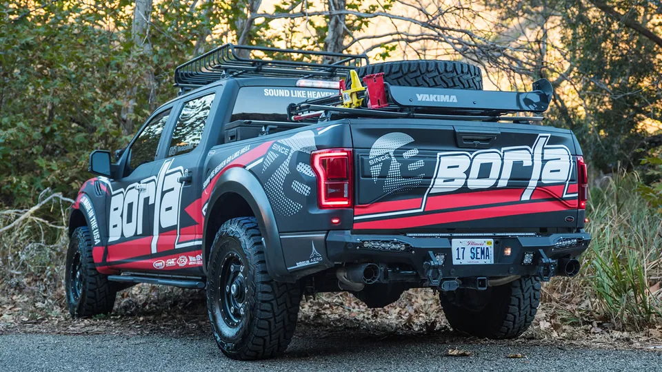 Borla 17 - 20 Ford Raptor 3.5L AT RWD CC Short Bed/EC Standard Bed 3in Tailpipe Assembly w/ CF Tips 60640CFBA 3 of 3