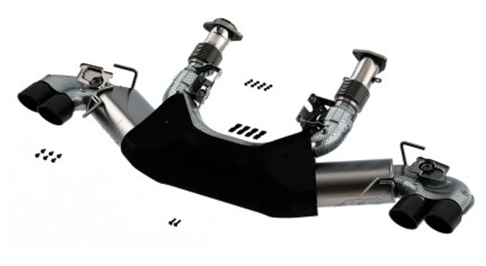 Borla 2020 Chevrolet Corvette C8 6.2 ATAK 3in Exhaust System Dual Round Rolled A/C Black Chrome Tips 140839BC 1 of 1