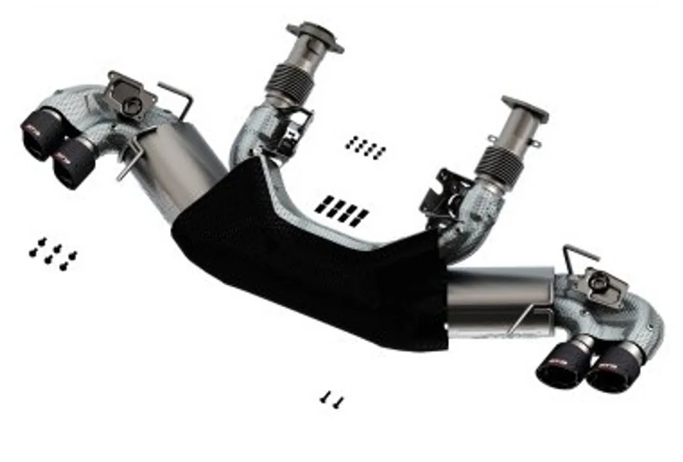 Borla 2020 Chevrolet Corvette C8 6.2L ATAK 3in Exhaust System Dual Round Angle Cut Carbon Fiber Tips 140839CF 1 of 1