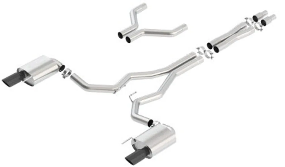 Borla Atak Cat-Back 15-17 Ford Mustang GT 5.0L V8 MT/AT 3in pipe 4in Black Chrome Tips 140630BC 1 of 1