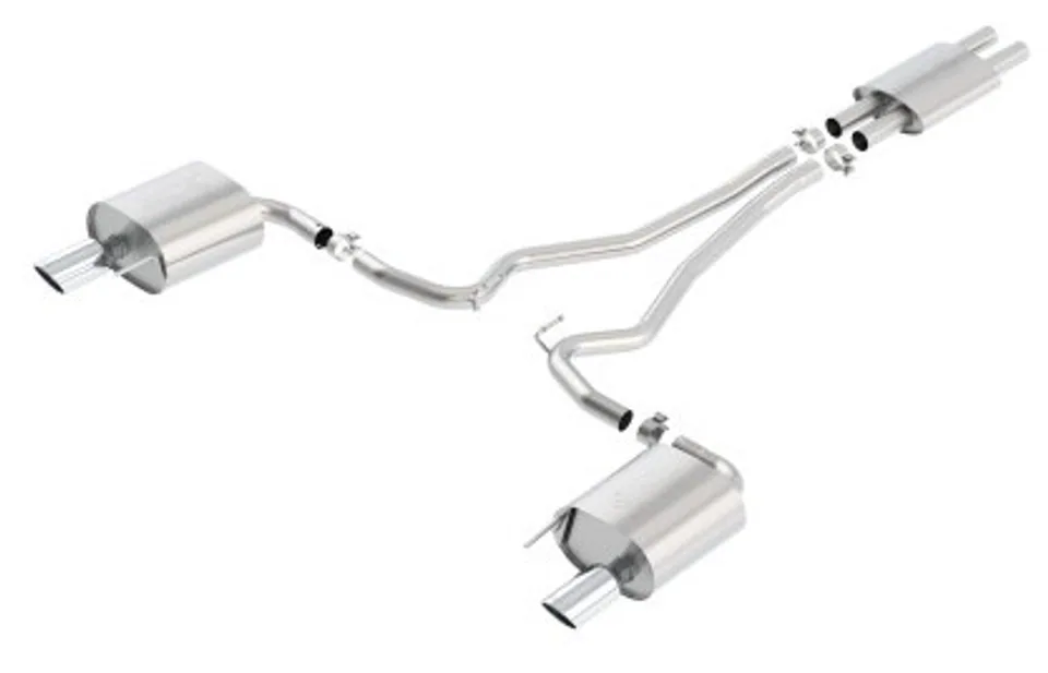 Borla ATAK Cat Back 15 Ford Mustang 3.7L V6 MT/AT 2.25in Pipe 4in Single Round Rolled Tips 140588 1 of 1