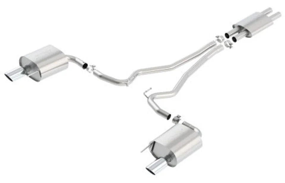 Borla Cat Back 15-17 Ford Mustang 3.7L V6 MT/AT 2.25in Pipe 4in Single Round Rolled Tips 140587 1 of 1